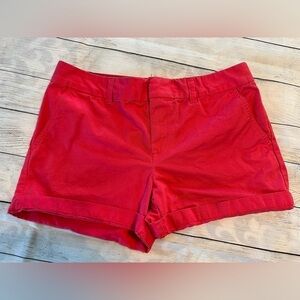 Tommy Hilfiger Red Chino Cuffed Shorts Size 8
